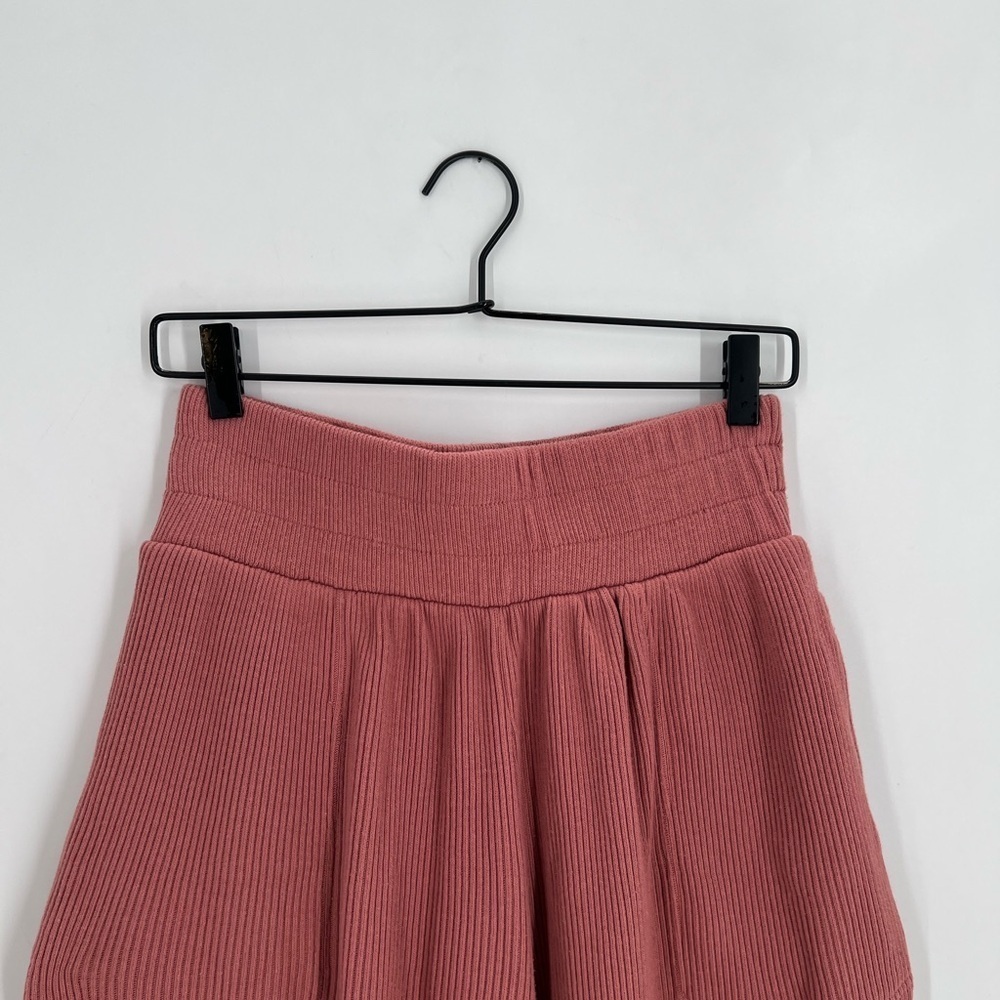 Free People Beach Ribbed Knit Wide Leg Slouchy Relaxed Pull On Lounge Pants